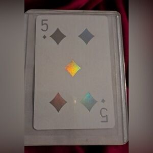 5 of diamonds Dior Joy playing card holographic in plastic case NWOT